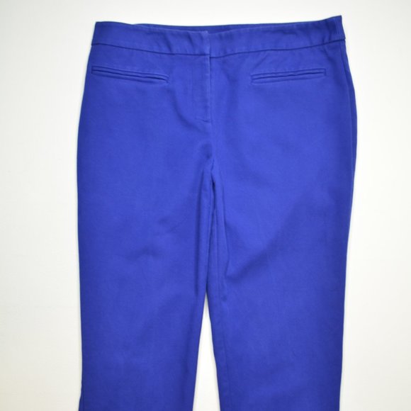 CHICOS Size 0 Women Royal BLUE Cropped STRETCH Chino CAPRI Trouser TAPERED Pants - Picture 2 of 8